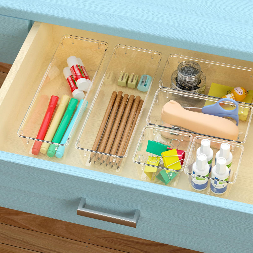 12 Pack Clear Drawer Organizer Set L4327