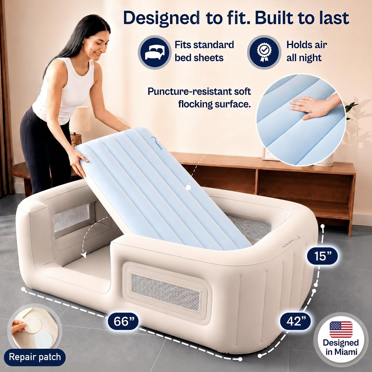 Inflatable Toddler Travel Bed with Electric Pump V225