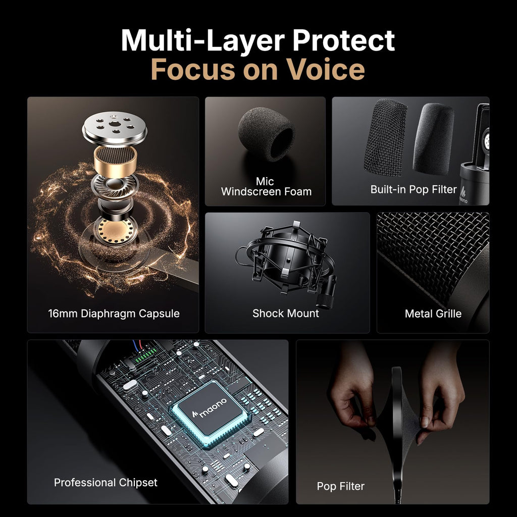 USB Microphone 192kHz/24Bit Condenser Mic Kit F1811