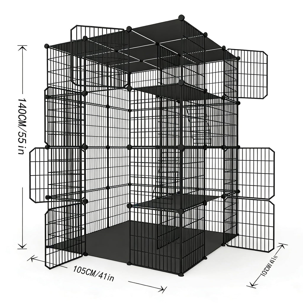 4-Tier Detachable Metal Wire Cat Cage P32968
