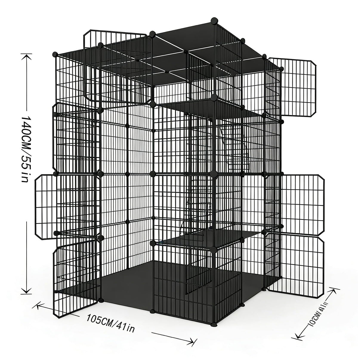 4-Tier Detachable Metal Wire Cat Cage P32968
