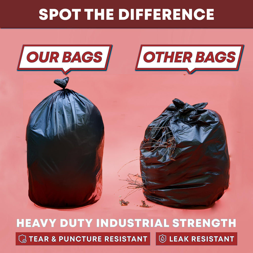 45 Gallon Heavy Duty Black Trash Bags 100 Count A678050