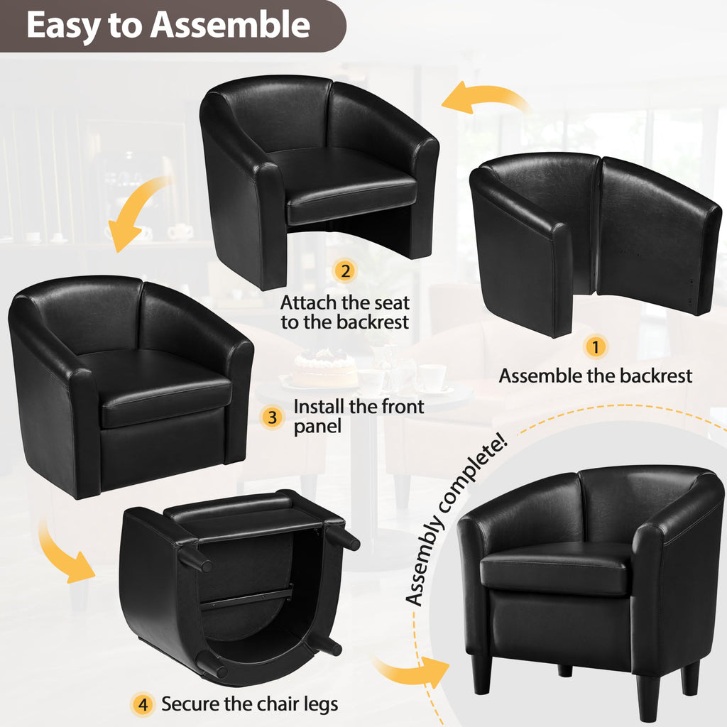 Black Faux Leather Accent Chair S47194