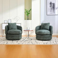 30" Modern Round Set of 2 Swivel Chenille Upholstered Barrel Chair F9377