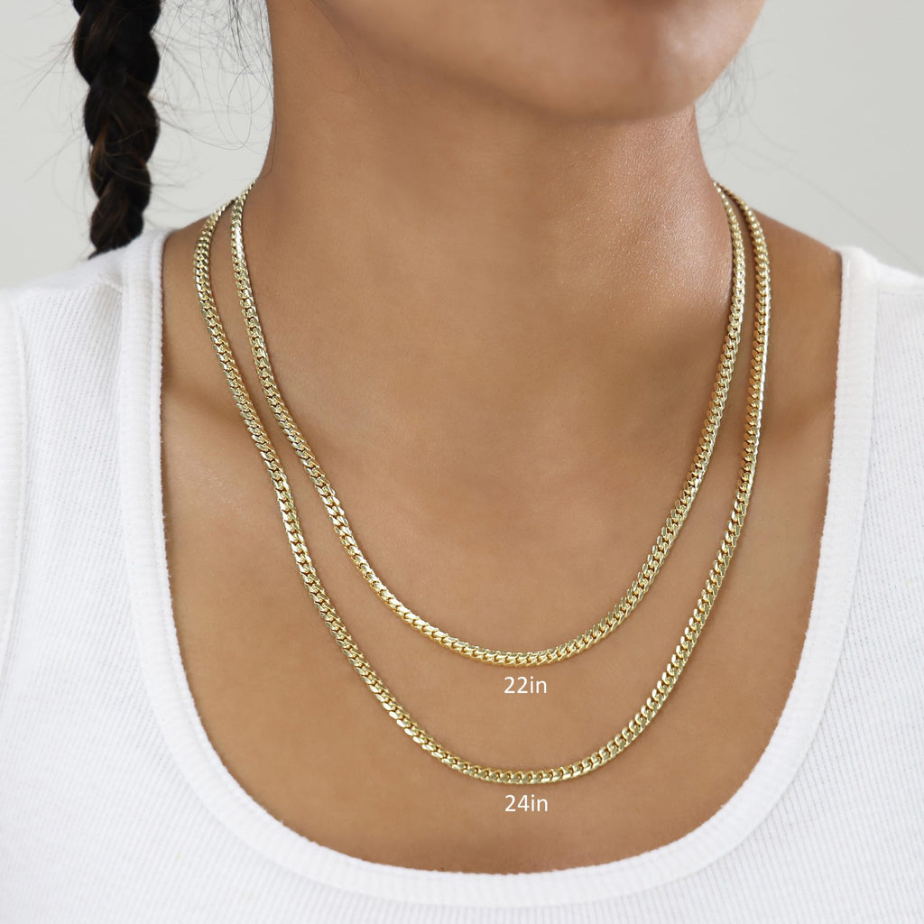 18k Yellow Gold Cuban Link Chain Necklace Y464934
