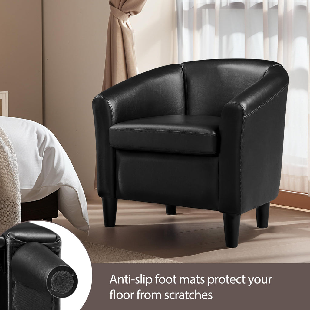 Black Faux Leather Accent Chair S47194