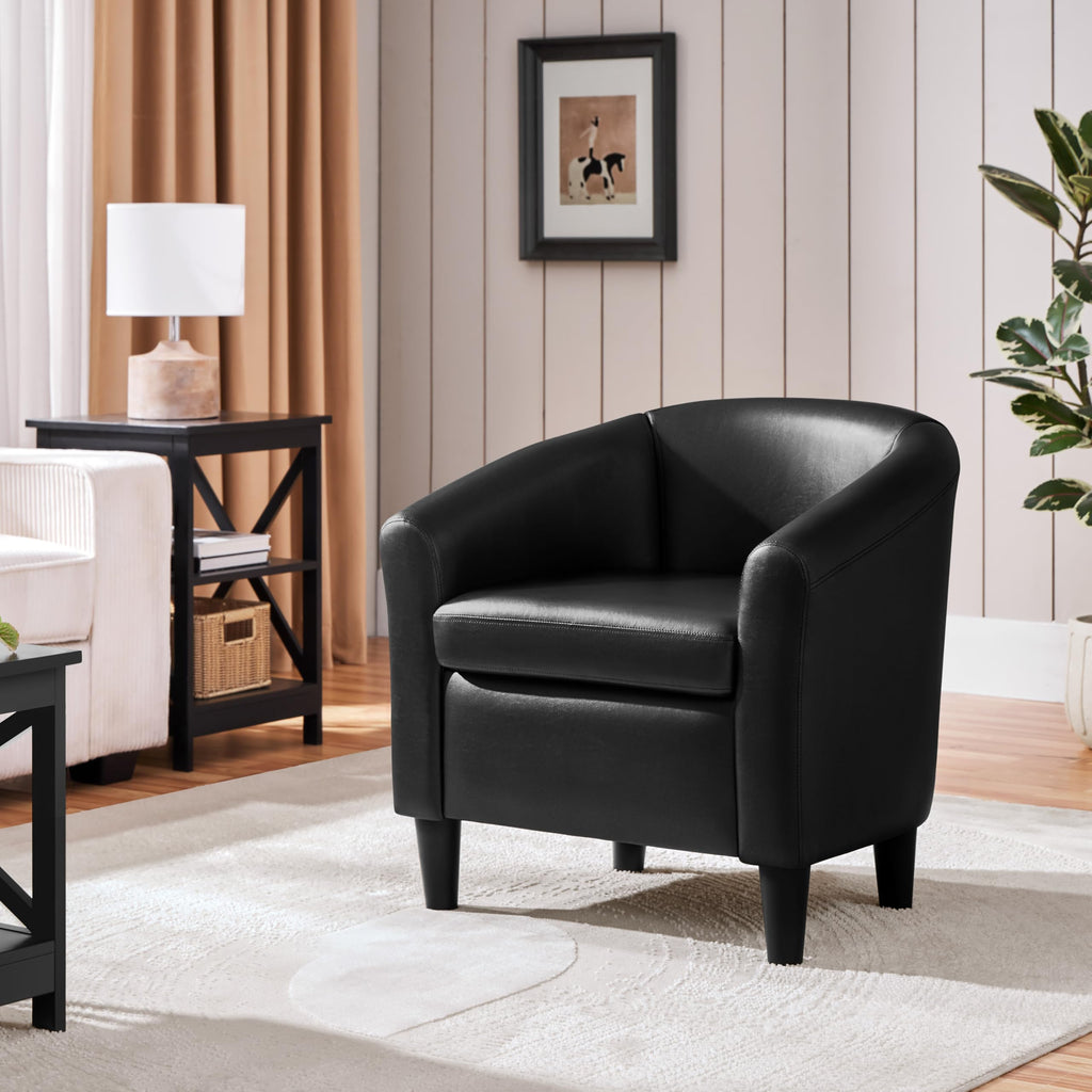 Black Faux Leather Accent Chair S47194