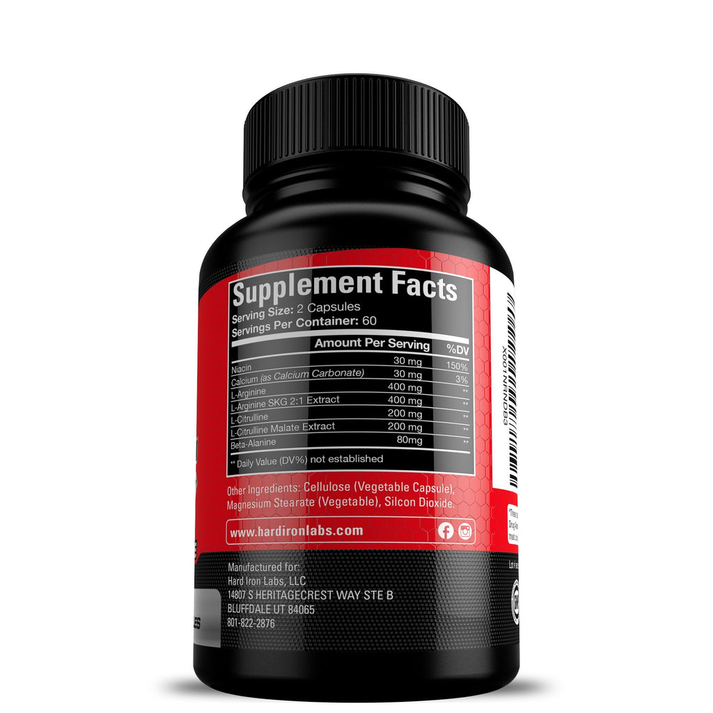 120 Capsules L-Arginine L-Citrulline Beta Alanine Pre-Workout Supplement Y8995
