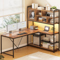 L Shaped Computer Desk with Storage Shelves Z2552