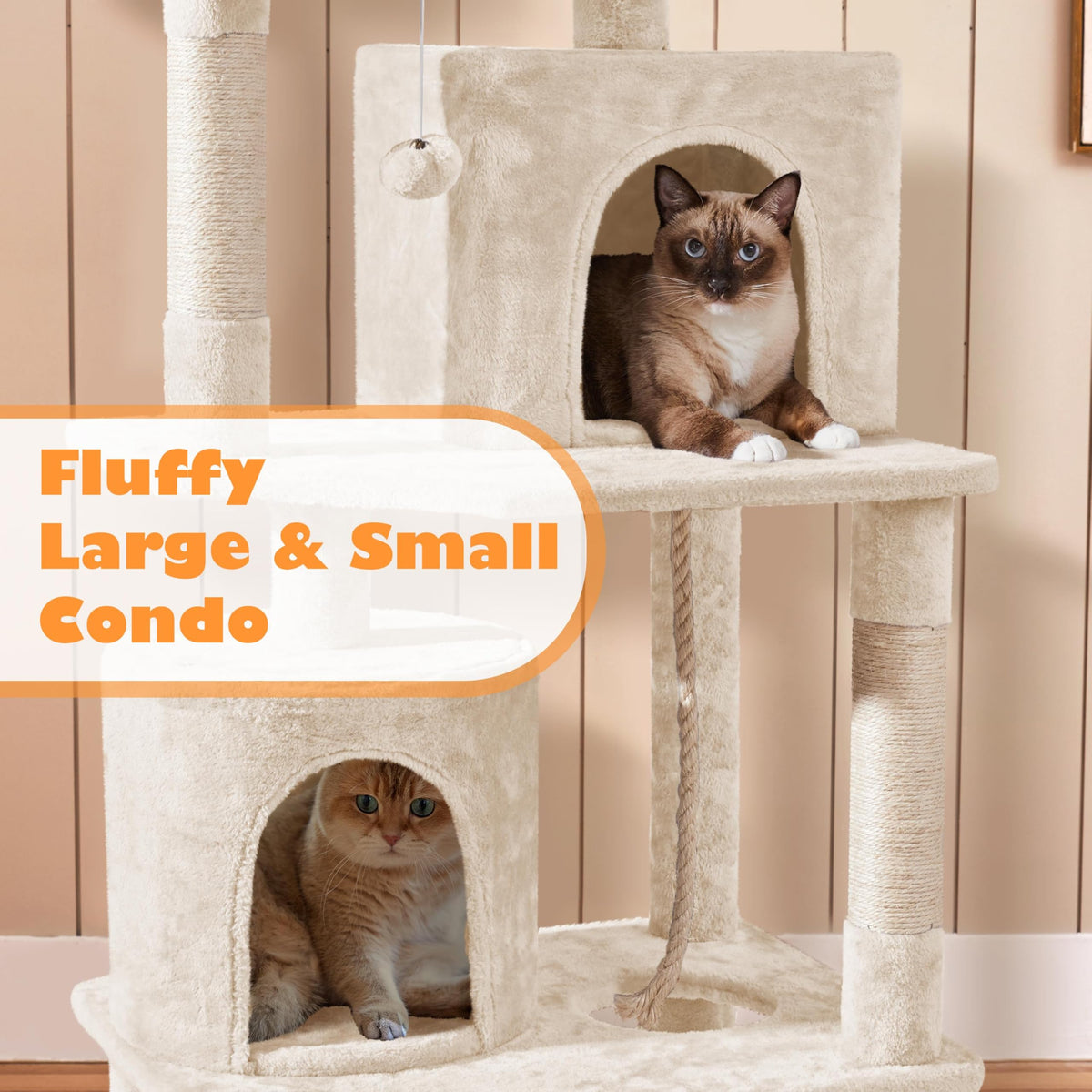 Beige 70.5in Multi-Level Cat Tree K947957