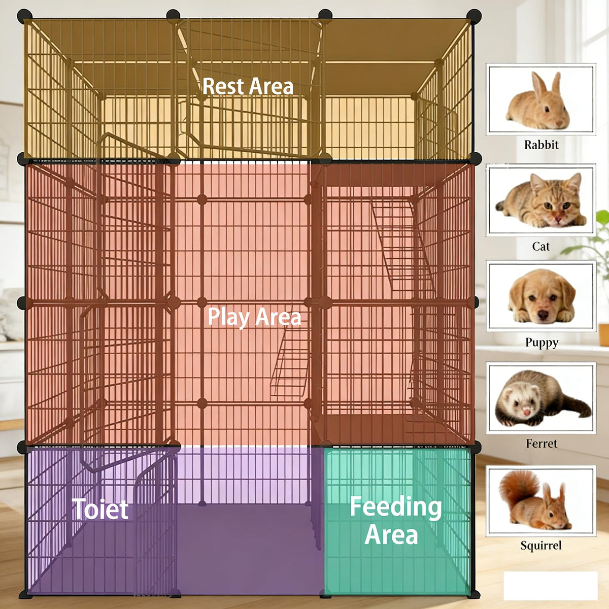 4-Tier Detachable Metal Wire Cat Cage P32968