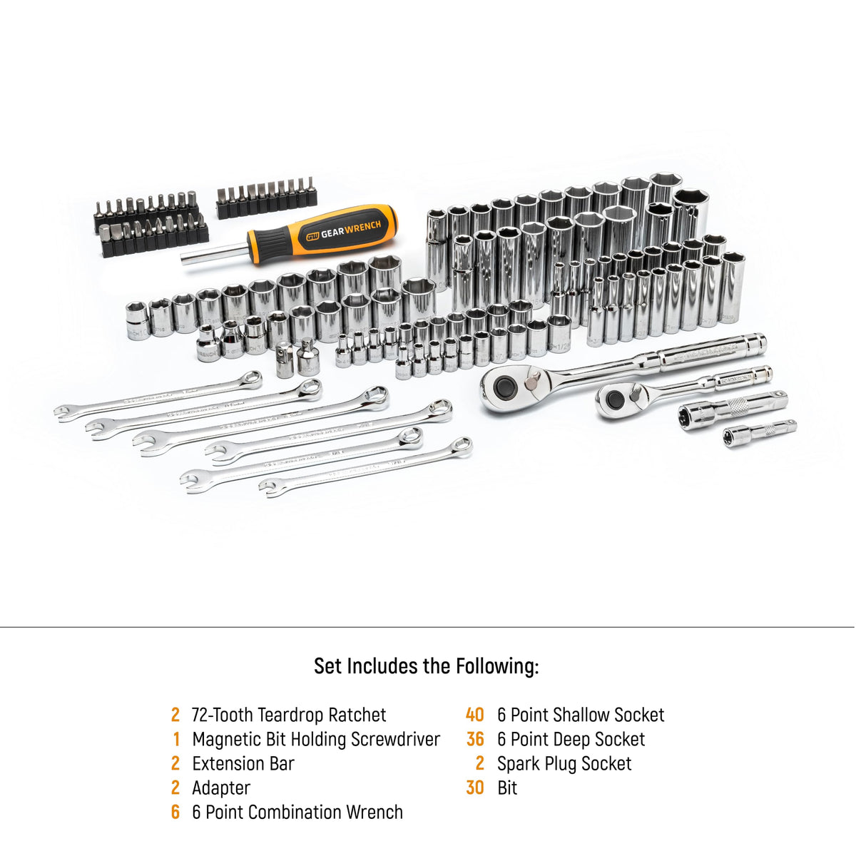 121 Piece SAE/Metric Mechanics Hand Tool Set S644