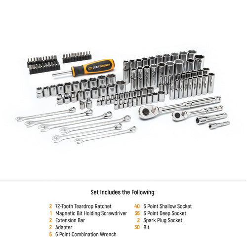121 Piece SAE/Metric Mechanics Hand Tool Set S644