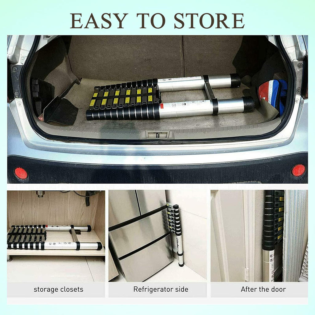 20.5FT Aluminum Telescoping Ladder with 2 Detachable Hooks X20028