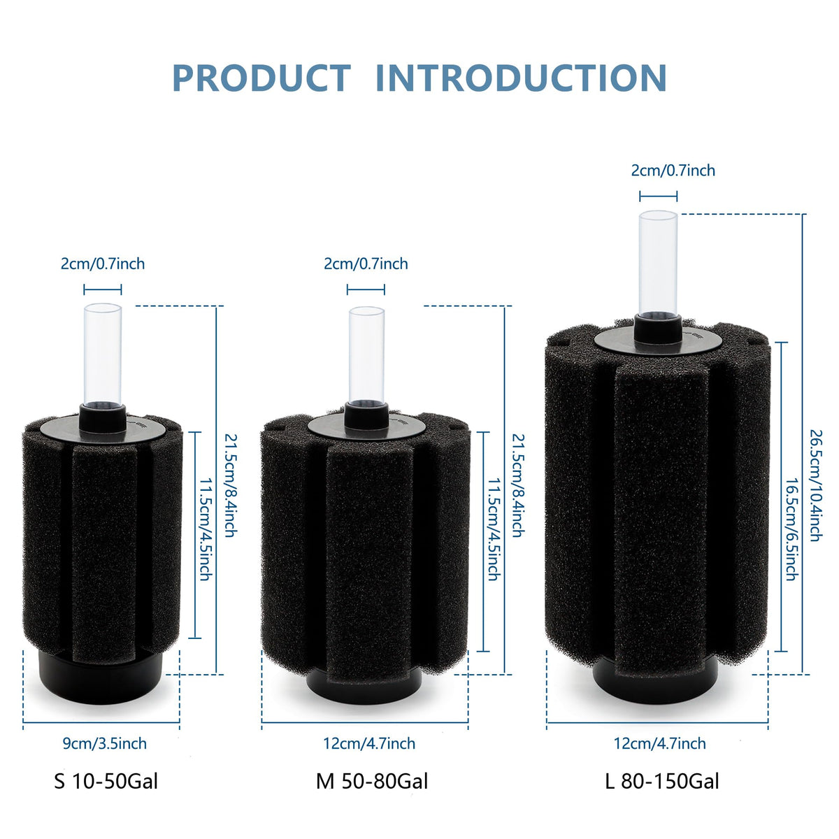 150 Gal Aquarium Sponge Filter with Air Stone Y4241