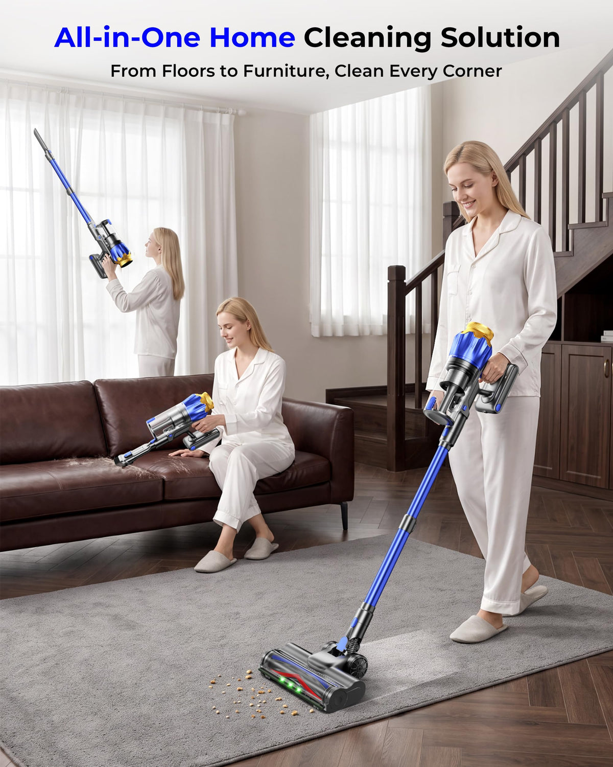 650W 55KPa Cordless Stick Vacuum Cleaner with Anti-Tangle Brush J683819