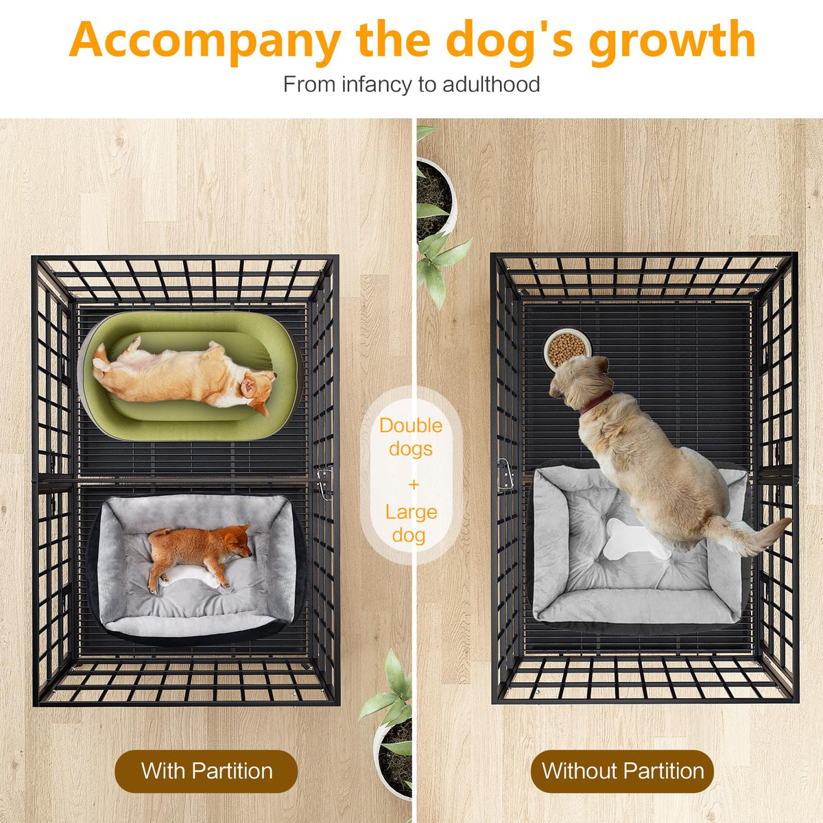 42 Inch Heavy Duty Metal Dog Crate with Divider M382482