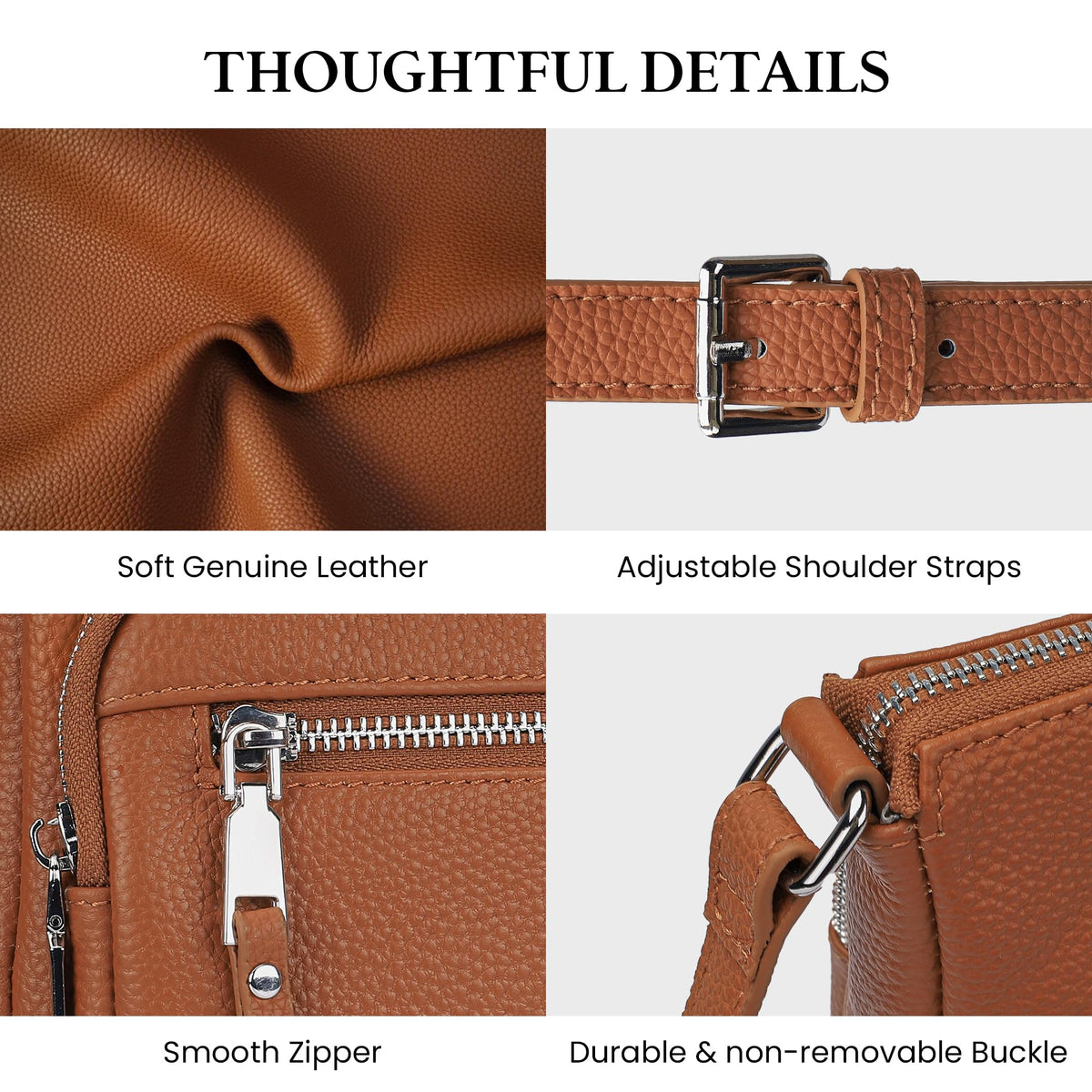 Anti Theft Genuine Leather Crossbody Bag with Wallet T5007