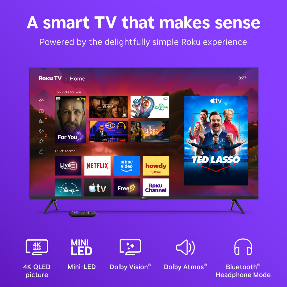 55-Inch 4K QLED Mini-LED Smart TV X53555