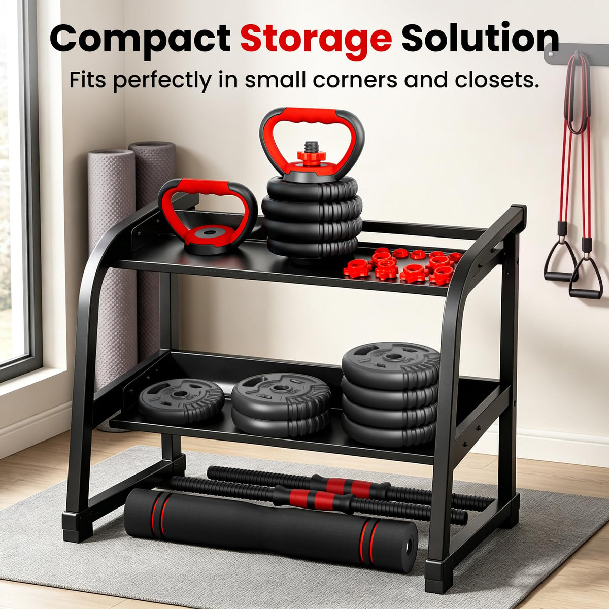 Adjustable Dumbbell Set 22/33/45/70/90lb Free Weight Set with Connector V267746