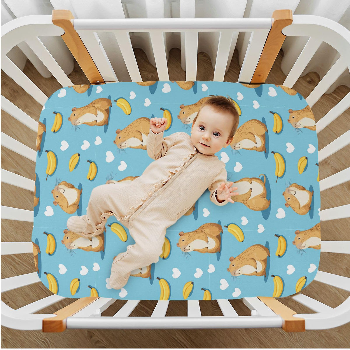 Soft Breathable Microfiber Fitted Crib Sheet, Standard Size 28in x 52in F193298
