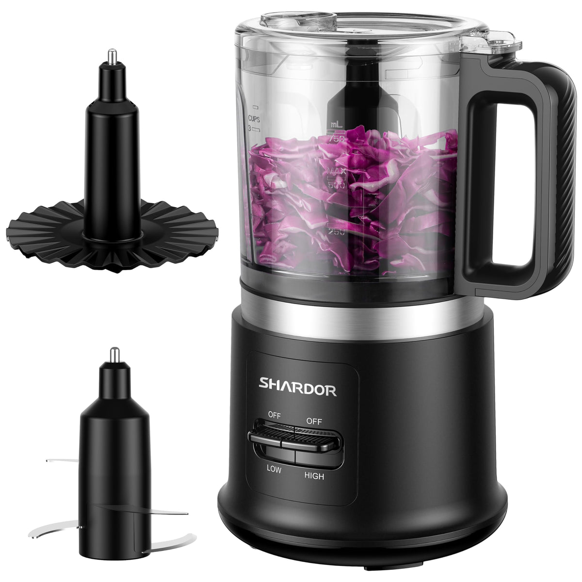 4 Cup Electric Food Processor with Stainless Steel Blades O2119