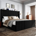 Queen Size Platform Bed Frame with Reading Lights X18139