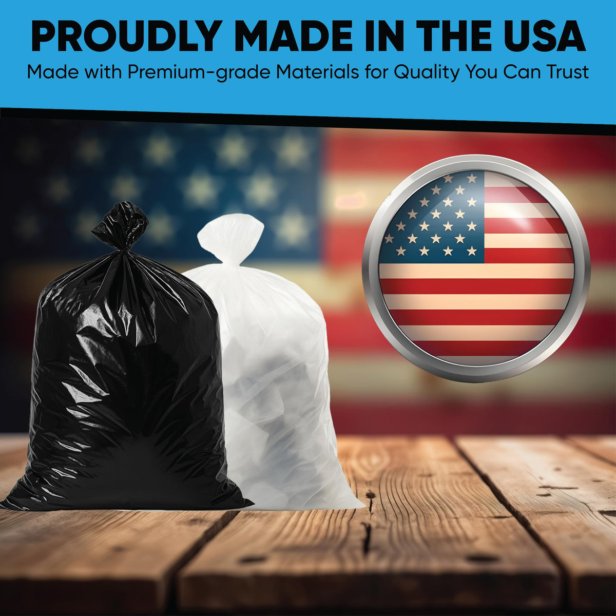45 Gallon Heavy Duty Black Trash Bags 100 Count A678050