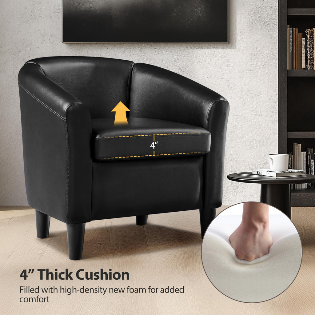 Black Faux Leather Accent Chair S47194