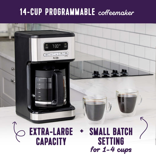 14 Cup Programmable Coffee Maker Stainless Steel T319424