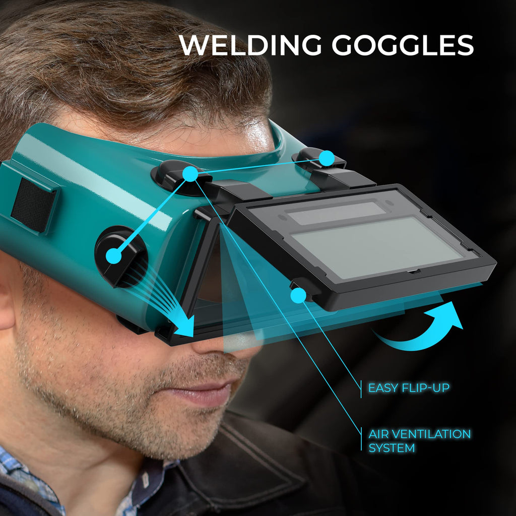 Welding Goggles Auto Darkening Flip Up DIN 8-12 F9339