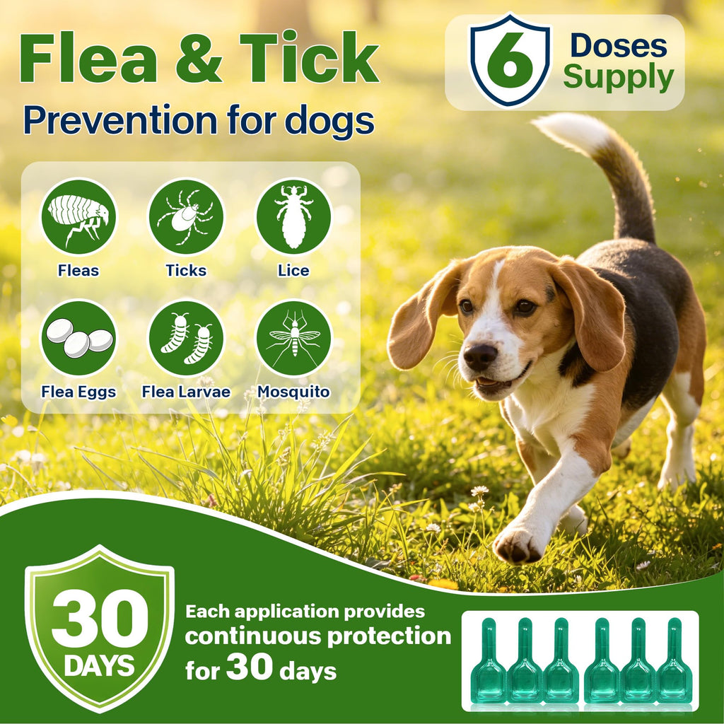 Flea and Tick Prevention for Dogs 5-43 lbs 6 Doses S49803