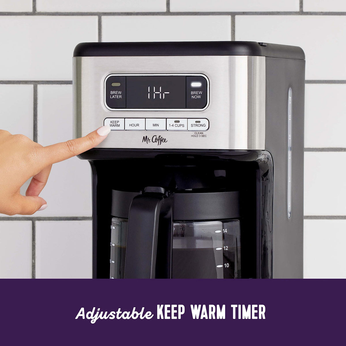 14 Cup Programmable Coffee Maker Stainless Steel T319424