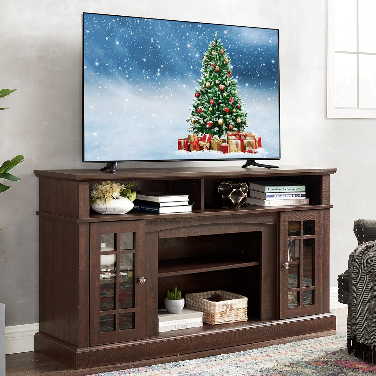 Espresso TV Stand with Storage S936498