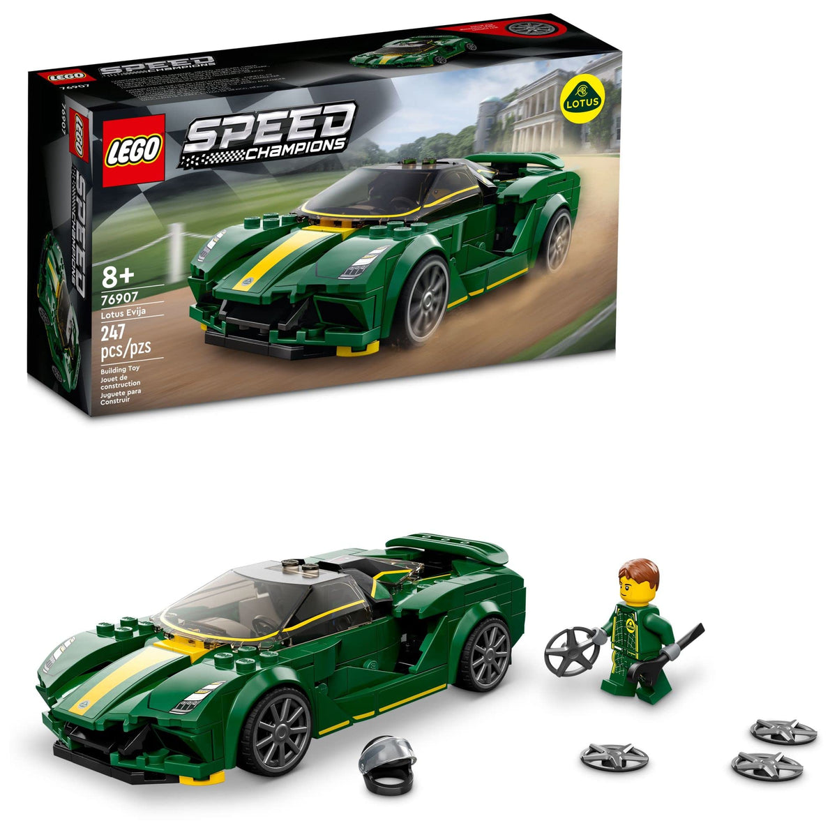Race Car Toy Model with Racing Driver Minifigure T493