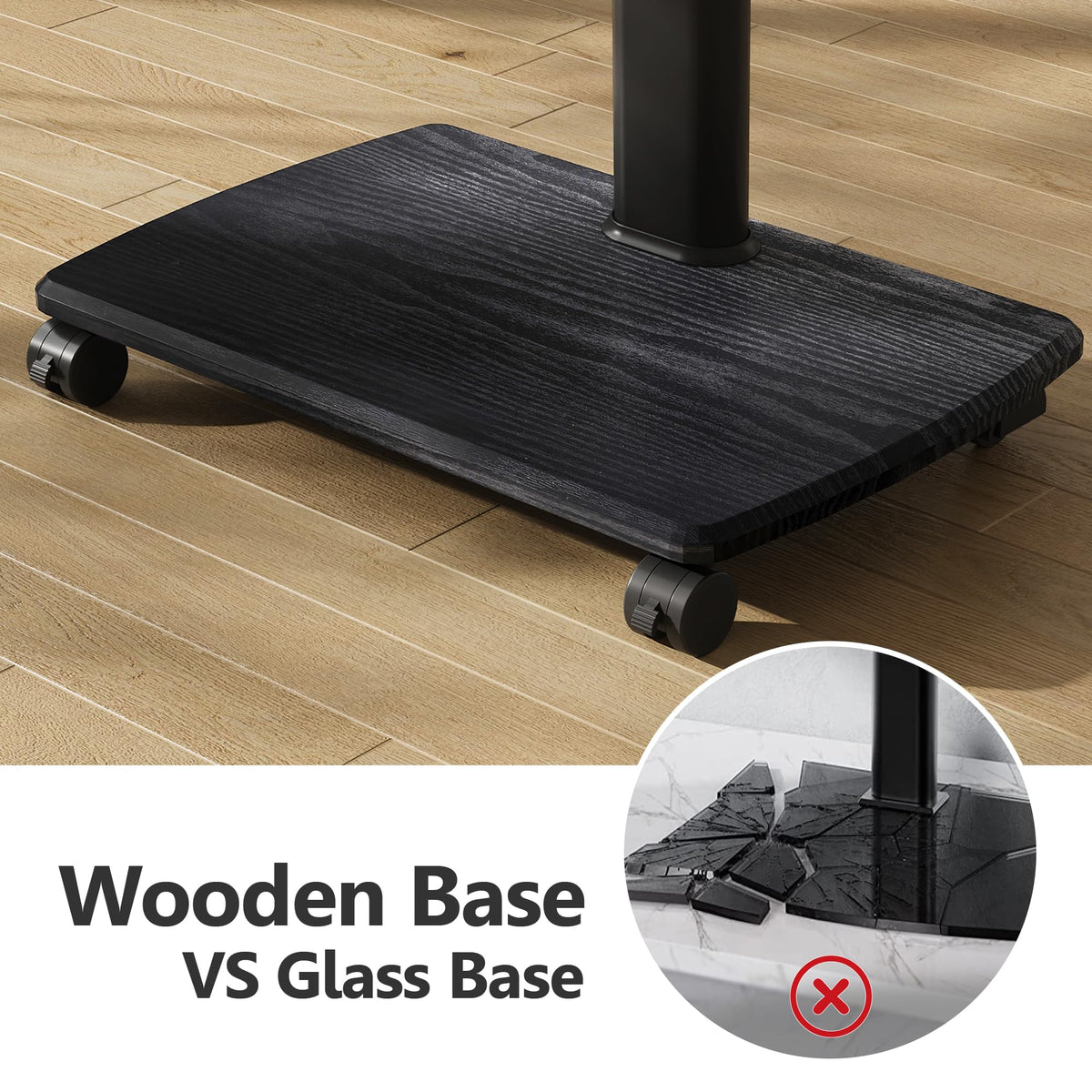 Black Rolling TV Stand for 32-75 Inch TVs V772