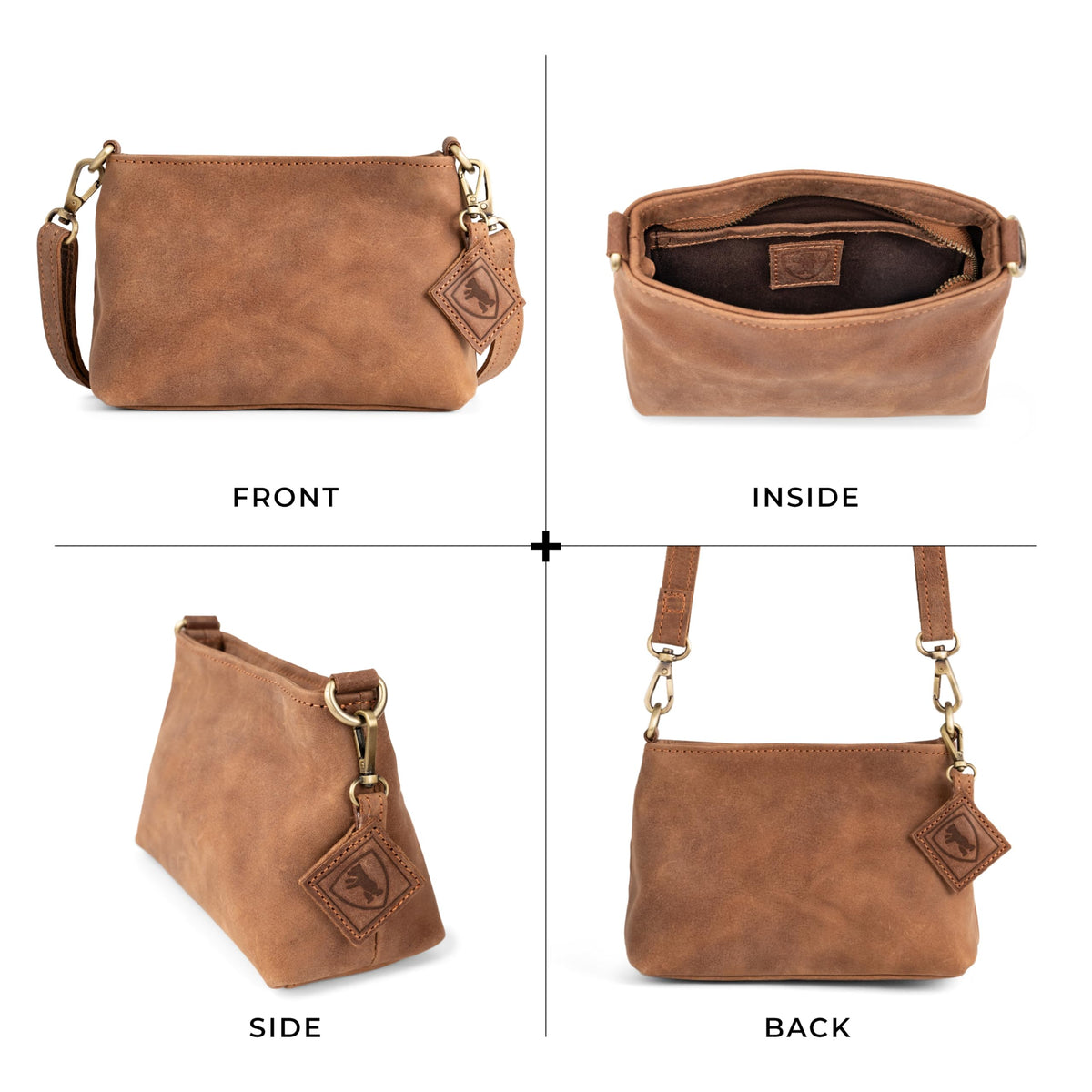 Full Grain Leather Crossbody Purse H975