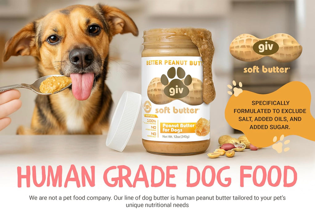 All Natural Peanut Butter for Dogs, 2 Ingredients, 4oz Pouches (6 Count) O9932