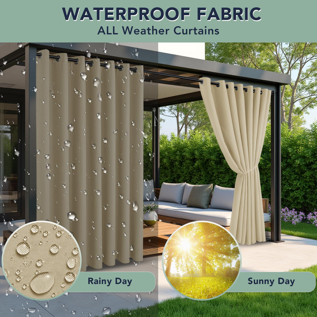 Waterproof Outdoor Curtains 6 Panels V292