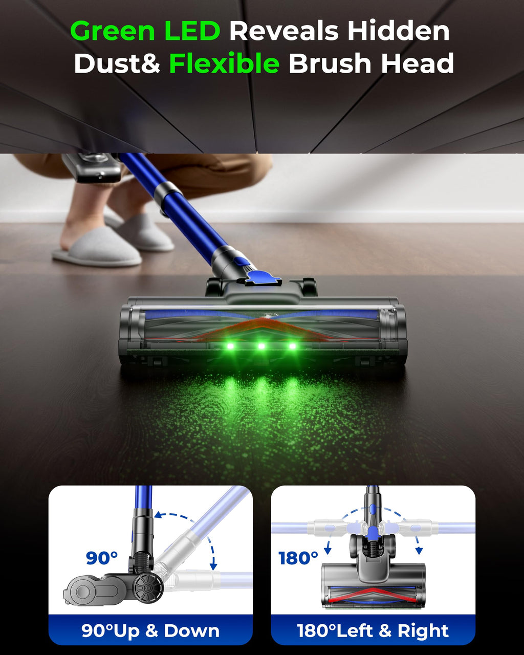 650W 55KPa Cordless Stick Vacuum Cleaner with Anti-Tangle Brush J683819