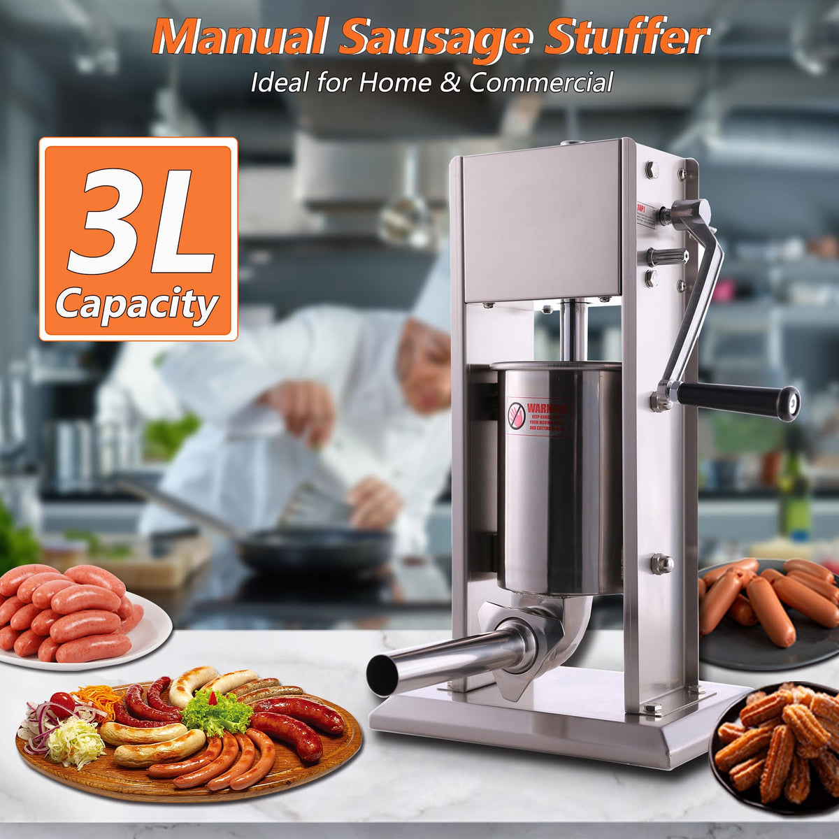7L Sausage Stuffer and 15lb Manual Meat Mixer C6211