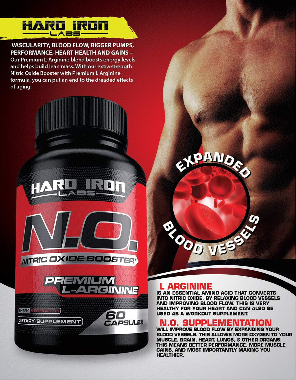 120 Capsules L-Arginine L-Citrulline Beta Alanine Pre-Workout Supplement Y8995