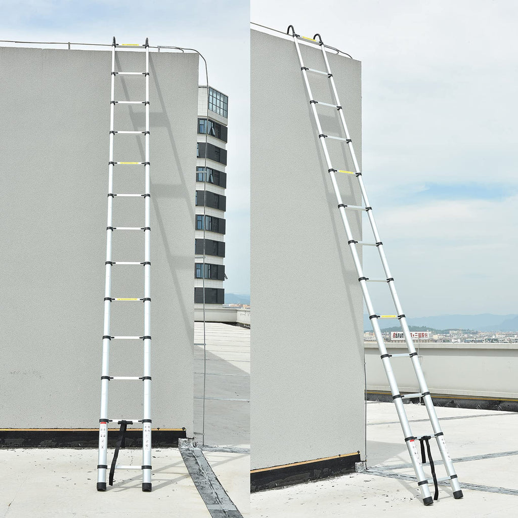 20.5FT Aluminum Telescoping Ladder with 2 Detachable Hooks X20028
