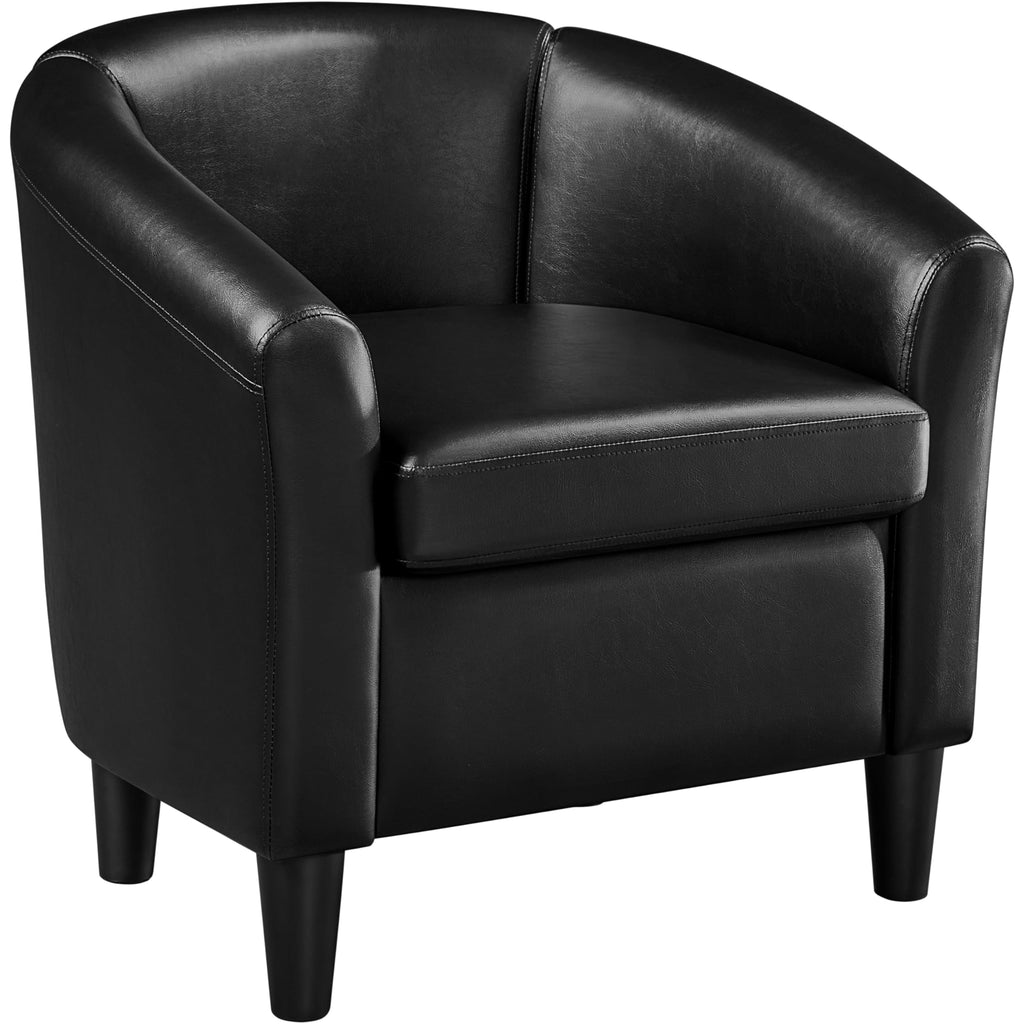 Black Faux Leather Accent Chair S47194