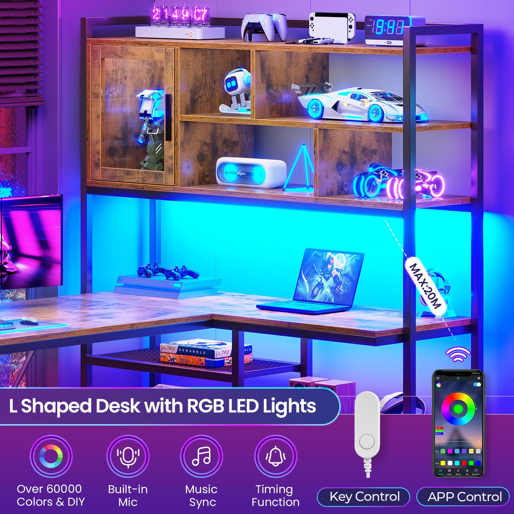L Shaped Computer Desk with Storage Shelves Z2552