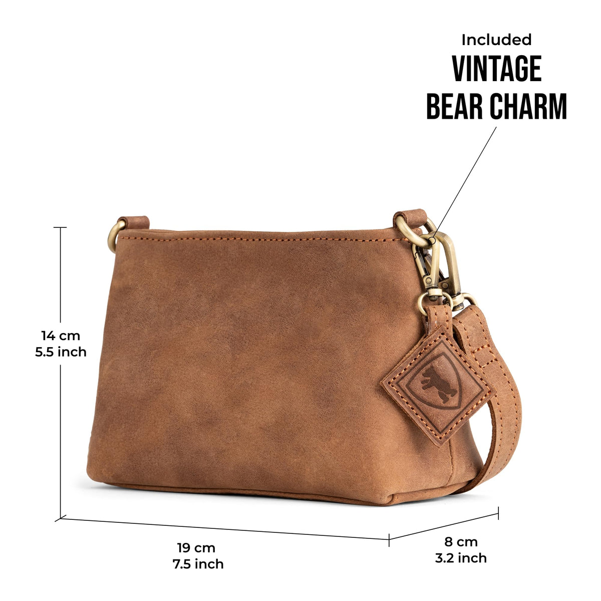 Full Grain Leather Crossbody Purse H975