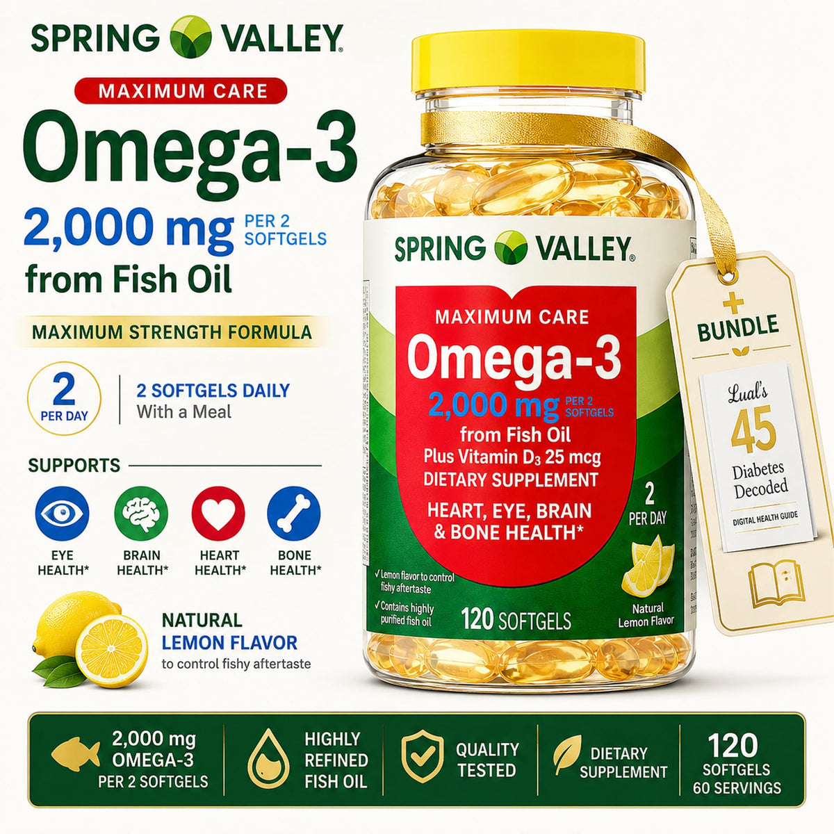 Omega-3 Fish Oil 2000 mg EPA DHA X9817
