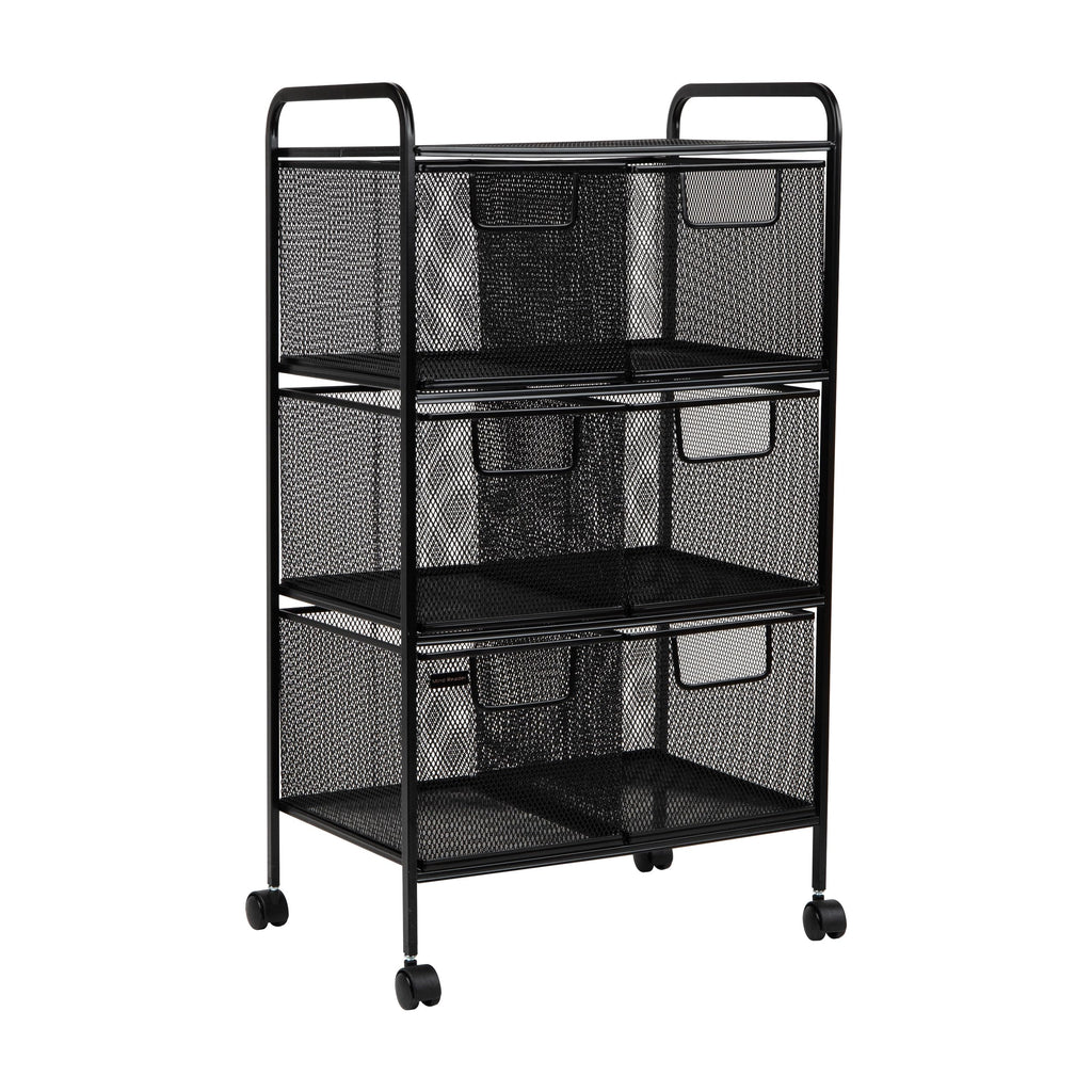 Black Rolling Cart with Drawers M69192