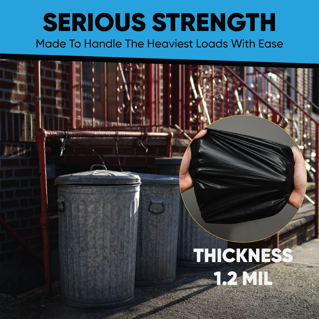 45 Gallon Heavy Duty Black Trash Bags 100 Count A678050