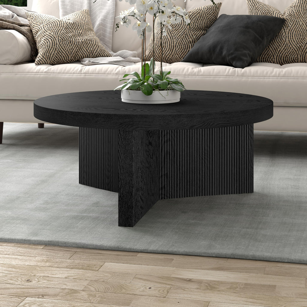 36" Scandinavian Fluted Coffee Table J1293